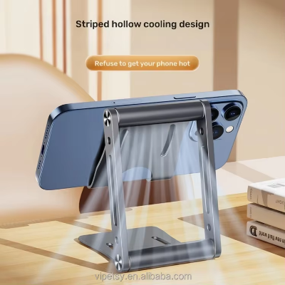 Picture of Z6 Premium Full Metal Phone & Tablet Stand – Heavy Duty Non-Slip Adjustable Holder for Desk, Office & Home Use - Premium Mobile stand Holder by Cyber Mart
