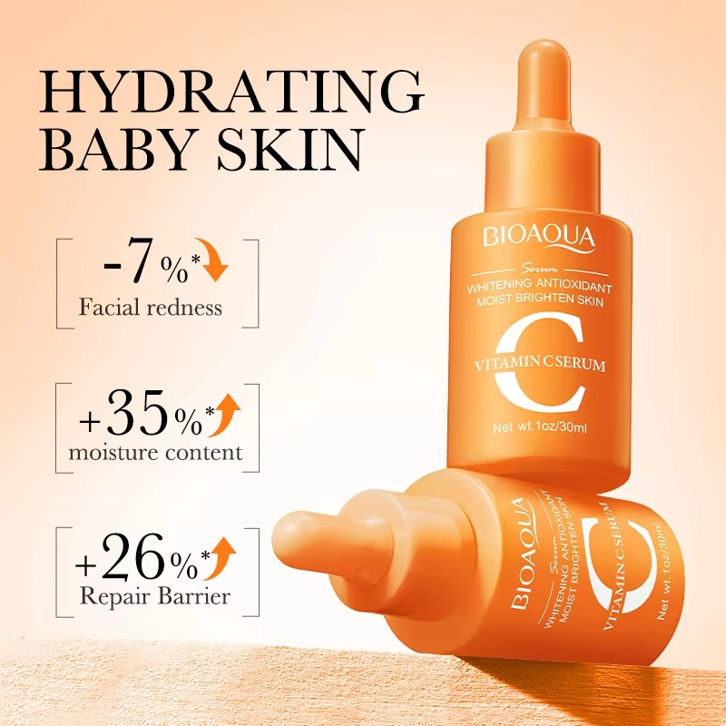 Picture of Silanda Beauty Bioaqua Vitamin C Serum Korean Skincare Whitening Face Essence Skin Moisturizing Antioxidant Facial Serum 30ml