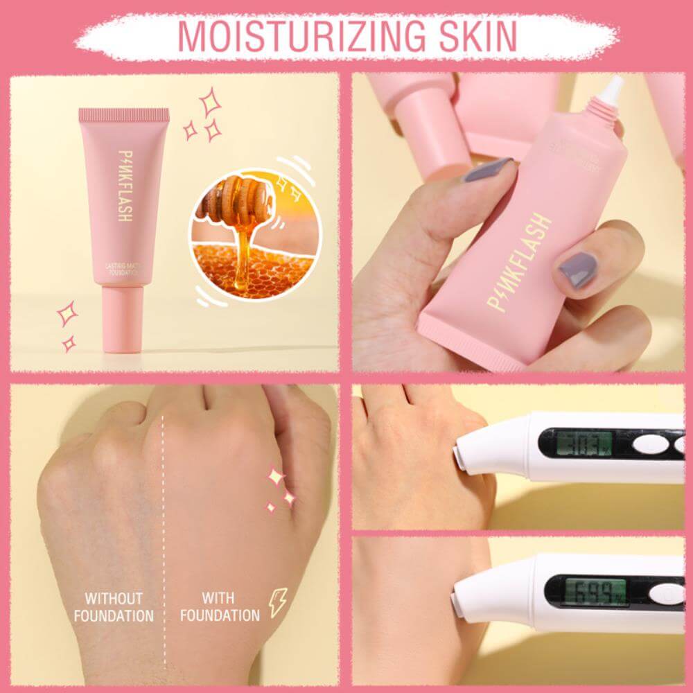 Picture of PINK FLASH long Lasting  Waterproof Full Concealer Smooth Oil Control Matte Base Foundation #Shade 3