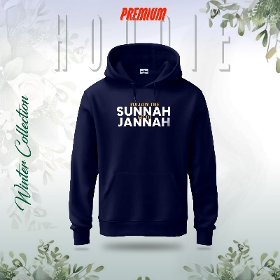 Picture of "Follow the Sunnah-Go to Jannah" Islamic Hoodie (Navy Blue)
