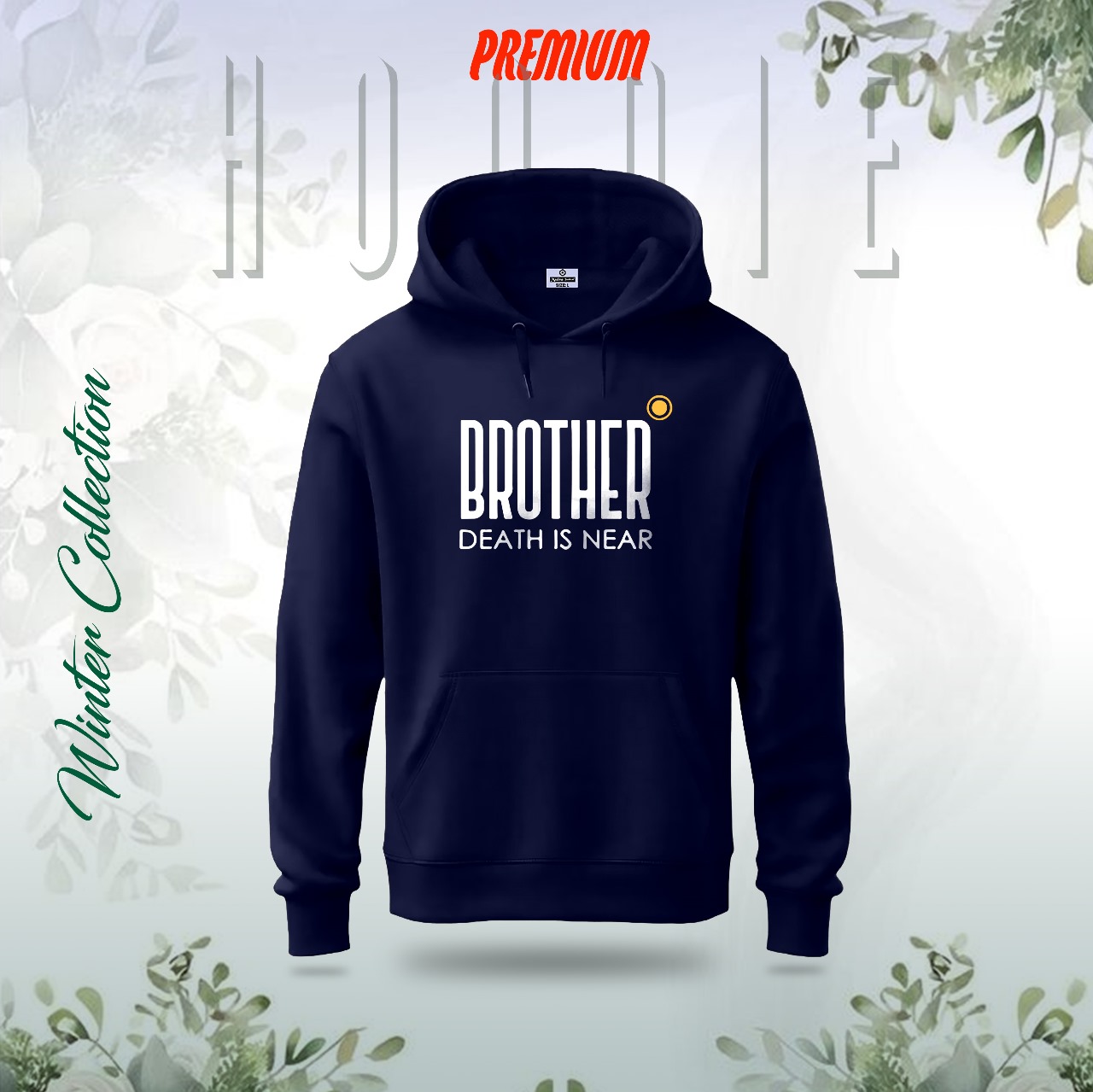 Picture of "Brother Death is Near" Islamic Hoodie (Nevy Blue)