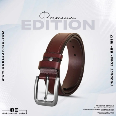 Picture of Classic Dark Maroon One Part Leather Belt For Men-IB117