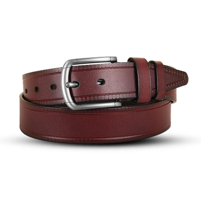 Picture of Classic Dark Maroon One Part Leather Belt For Men-IB118