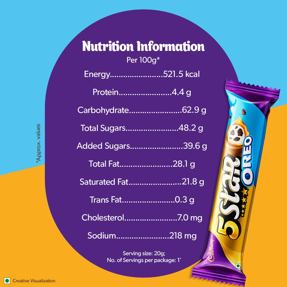 Cadbury 5 Star Oreo Chocolate Bar 21g IDConline shop bangladeshothoba.com