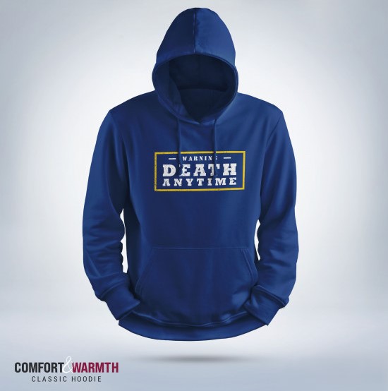 Picture of "Warning Death" Islamic Hoodie (Royal Blue)