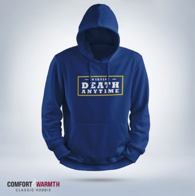 Picture of "Warning Death" Islamic Hoodie (Royal Blue)