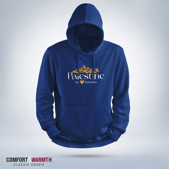 Picture of "We Love Palestine" Islamic Hoodie (Royal Blue)