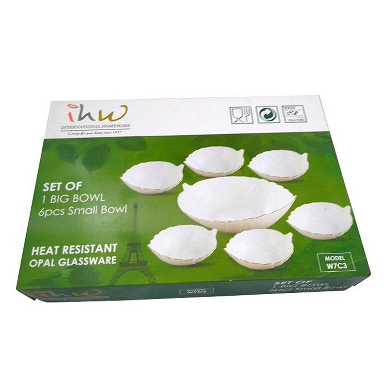 Picture of Dessert Set 7 Pcs Leaf- White- W7C3 Picture of Dessert Set 7 Pcs Leaf- White- W7C3