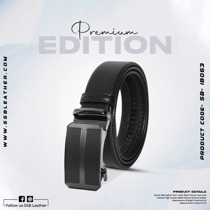 Picture of Stylish Buckle Leather Gear Belt For Men SB-IB063