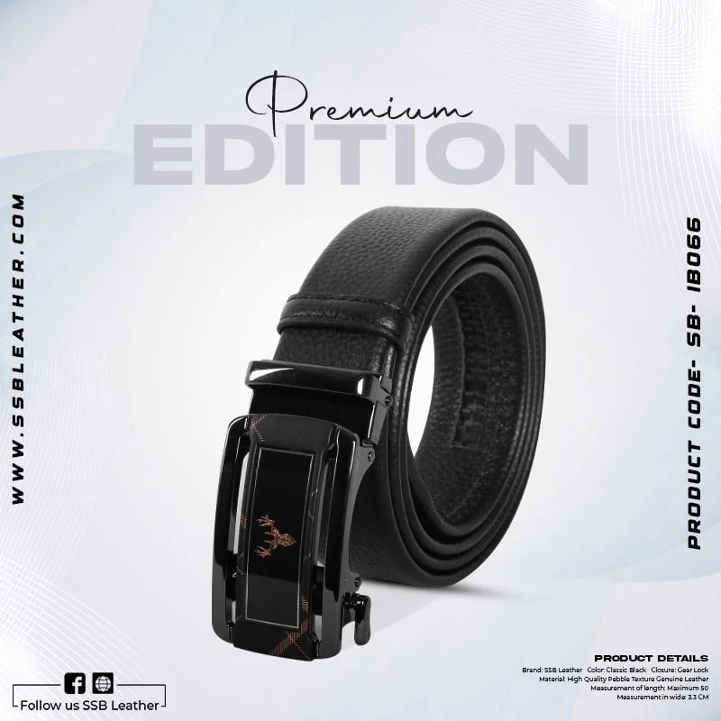 Picture of Stylish Buckle Leather Gear Belt For Men SB-IB066