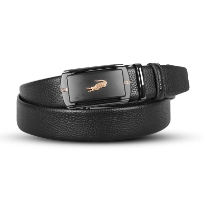 Picture of Croco Style Black Leather Gear Belt For Men SB-IB067