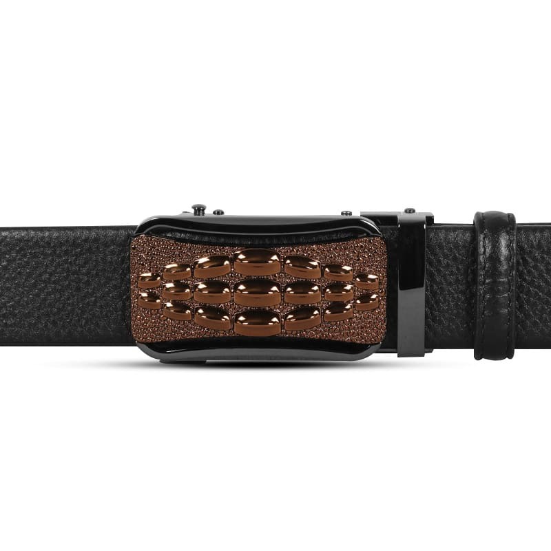 Picture of Croco Style Black Leather Gear Belt For Men SB-IB076