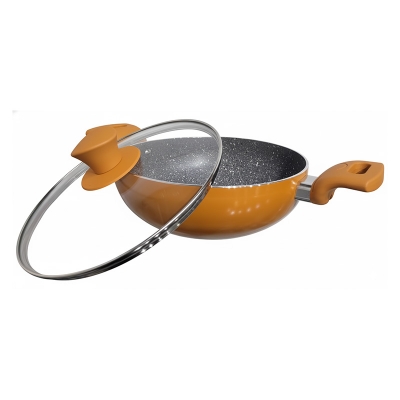 Picture of Ocean Non Stick Wok 22cm W/G Lid Orange Color – ONW22O Picture of Ocean Non Stick Wok 22cm W/G Lid Orange Color – ONW22O