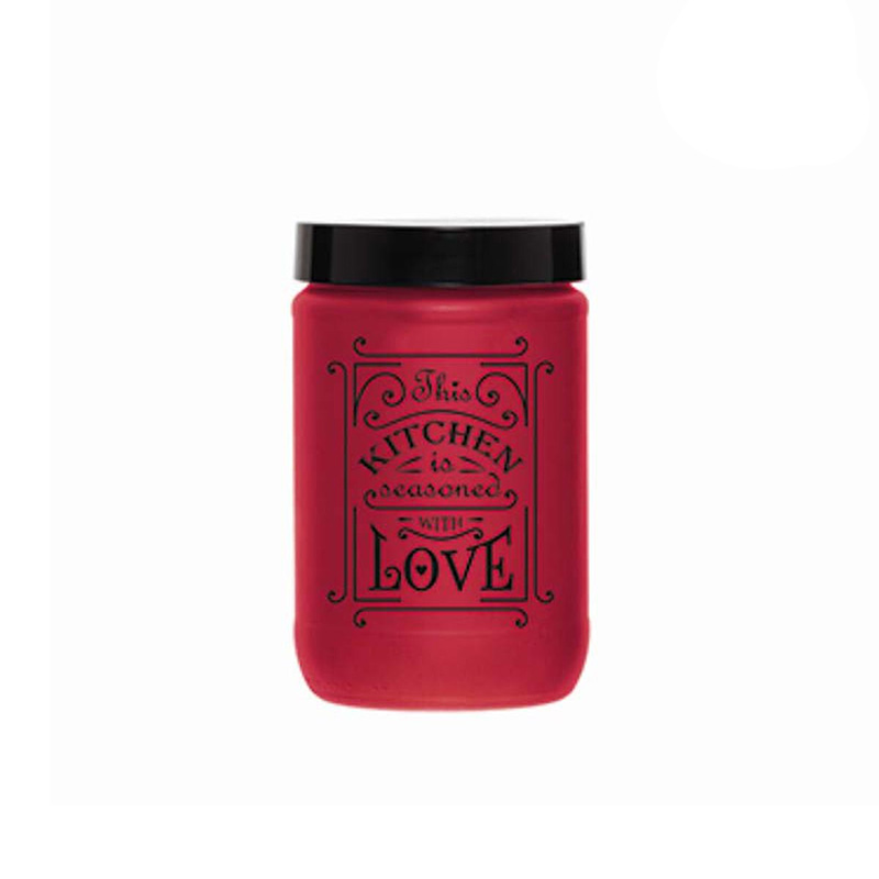 Picture of Decorated Square Storage Canister 2lt Red Color - 147016-801 Picture of Decorated Square Storage Canister 2lt Red Color - 147016-801