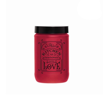 Picture of Decorated Square Storage Canister 2lt Red Color - 147016-801 Picture of Decorated Square Storage Canister 2lt Red Color - 147016-801