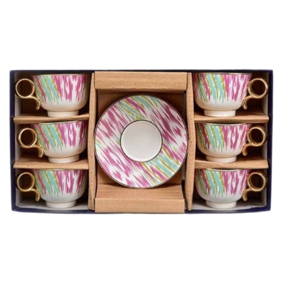 Picture of Fine Bone Cup & Saucer 6+6 Pcs Set – SC18T004 Picture of Fine Bone Cup & Saucer 6+6 Pcs Set – SC18T004