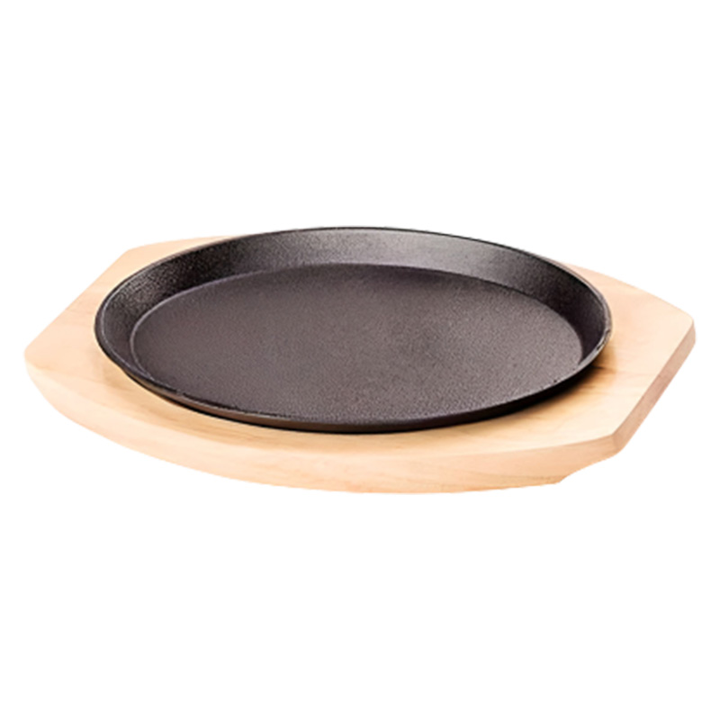 Picture of Cast Iron Sizzling Plate Wood Base - Oval Shape – T12CPSM Picture of Cast Iron Sizzling Plate Wood Base - Oval Shape – T12CPSM