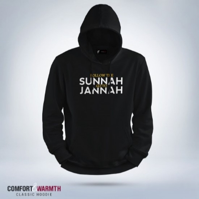 Picture of “Follow the sunnah go to Jannah” Islamic Hoodie (Black)