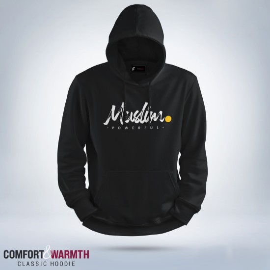 Picture of “Muslim powerful” Islamic Hoodie (Black)