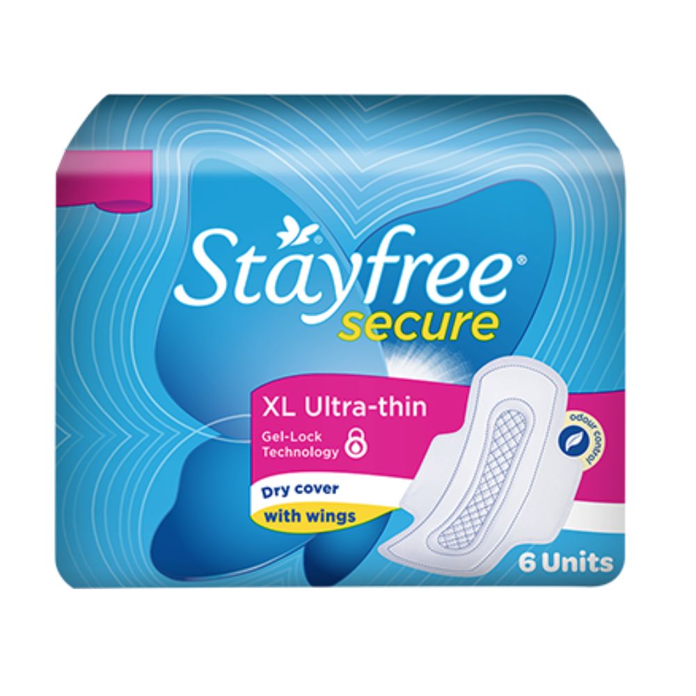 Stayfree Secure Dry Cover XL Ultra-thin Sanitary Napkins, with Wings 6 pads IDConline shop bangladeshothoba.com Stayfree Secure Dry Cover XL Ultra-thin Sanitary Napkins, with Wings 6 pads IDConline shop bangladeshothoba.com