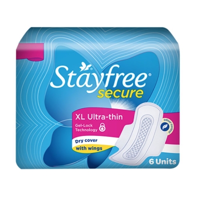 Stayfree Secure Dry Cover XL Ultra-thin Sanitary Napkins, with Wings 6 pads IDConline shop bangladeshothoba.com Stayfree Secure Dry Cover XL Ultra-thin Sanitary Napkins, with Wings 6 pads IDConline shop bangladeshothoba.com