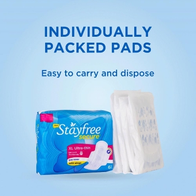 Stayfree Secure Dry Cover XL Ultra-thin Sanitary Napkins, with Wings 6 pads IDConline shop bangladeshothoba.com Stayfree Secure Dry Cover XL Ultra-thin Sanitary Napkins, with Wings 6 pads IDConline shop bangladeshothoba.com