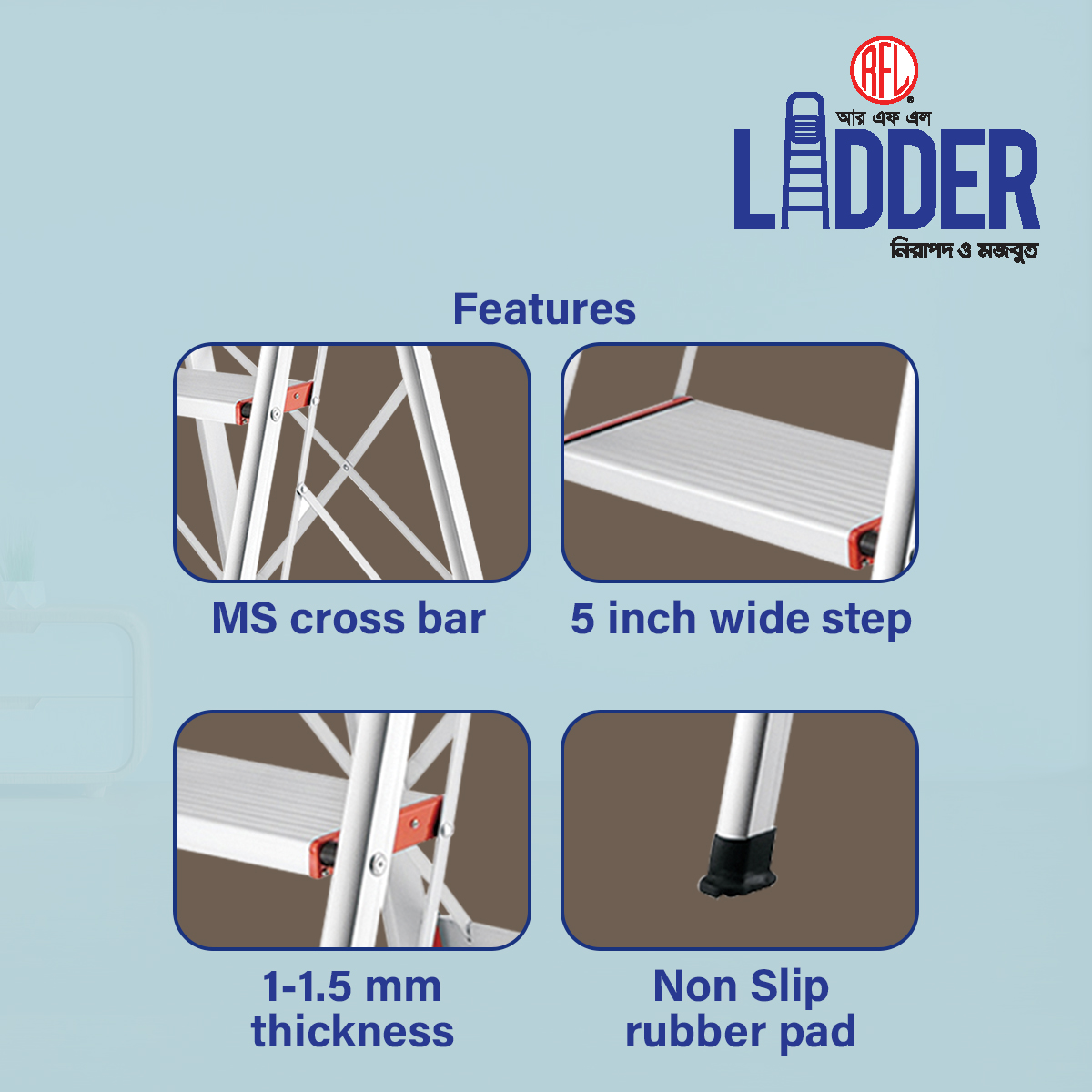 Picture of RFL House Hold Ladder 6 Step Wide  Picture of RFL House Hold Ladder 6 Step Wide