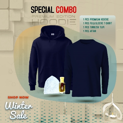 Picture of 1 Premium Hoodie, 1 Premium Full Sleeve T-Shirt, 1 Hat, 1 Perfume (Combo Pack)