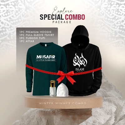 Picture of 1 Premium Hoodie, 1 Premium Full Sleeve T-Shirt, 1 Hat, 1 Perfume (Combo Pack)