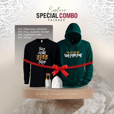 Picture of 1 Premium Hoodie, 1 Premium Full Sleeve T-Shirt, 1 Hat, 1 Perfume (Combo Pack)