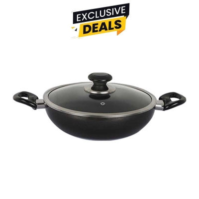 Picture of Topper Non-Stick Glamour Karai with Lid (Ash) -30 CM  Picture of Topper Non-Stick Glamour Karai with Lid (Ash) -30 CM