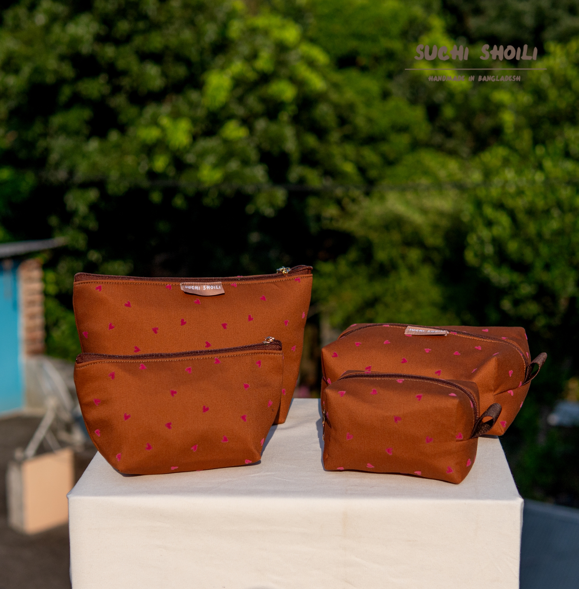 Picture of Coral Love Makeup Combo Pouch Picture of Coral Love Makeup Combo Pouch