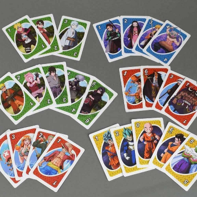 Picture of UNO Anime Card Game One Piece Naruto Dragon Ball Demon Slayer Uno Card Games 110 Cards