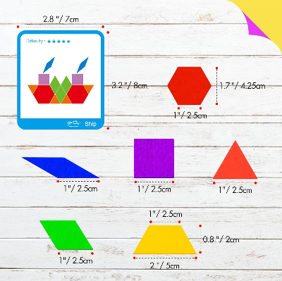 Picture of 160 Pcs Creative Pattern Blocks Geometric Shape Puzzle Graphical Early Educational Tangram Toy Board Game Picture of 160 Pcs Creative Pattern Blocks Geometric Shape Puzzle Graphical Early Educational Tangram Toy Board Game