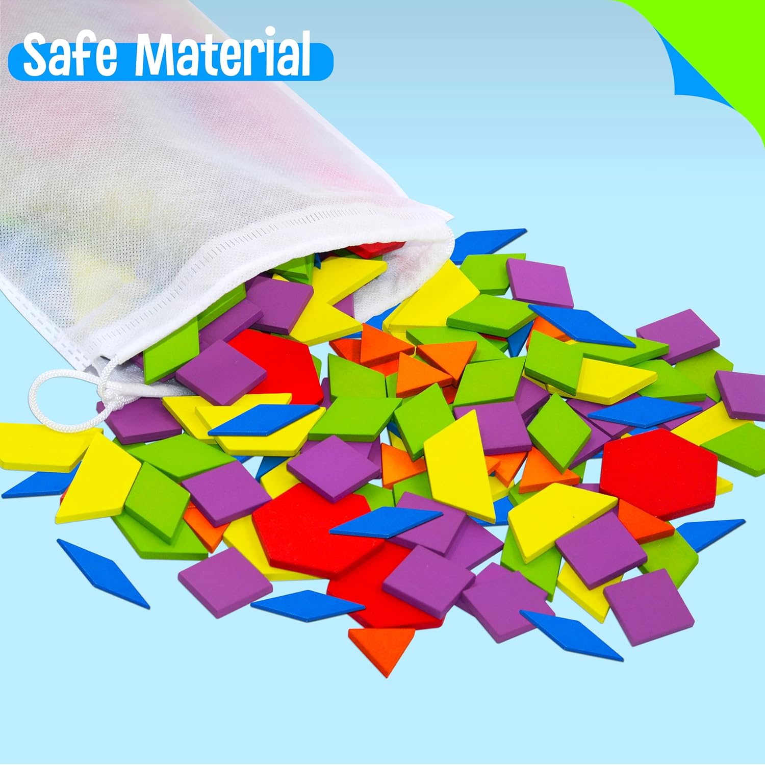 Picture of 160 Pcs Creative Pattern Blocks Geometric Shape Puzzle Graphical Early Educational Tangram Toy Board Game Picture of 160 Pcs Creative Pattern Blocks Geometric Shape Puzzle Graphical Early Educational Tangram Toy Board Game