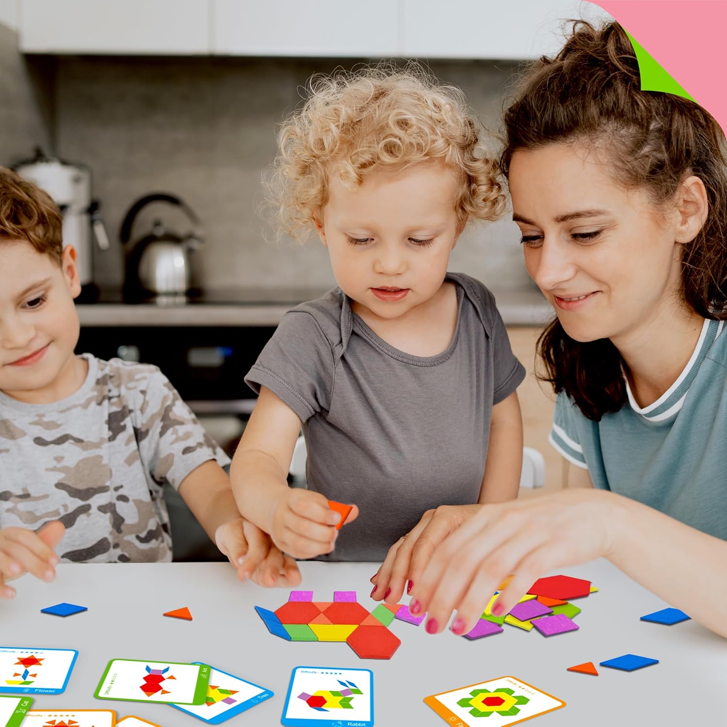 Picture of 160 Pcs Creative Pattern Blocks Geometric Shape Puzzle Graphical Early Educational Tangram Toy Board Game Picture of 160 Pcs Creative Pattern Blocks Geometric Shape Puzzle Graphical Early Educational Tangram Toy Board Game