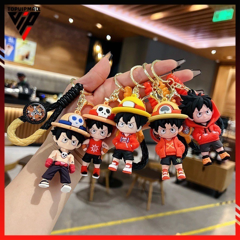 Picture of One Piece Luffy Keychain Keyring | Amazing Anime Character Bag Charming Keychain | Cool Large PVC Key Ring Collection