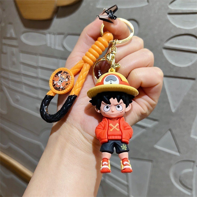 Picture of One Piece Luffy Keychain Keyring | Amazing Anime Character Bag Charming Keychain | Cool Large PVC Key Ring Collection