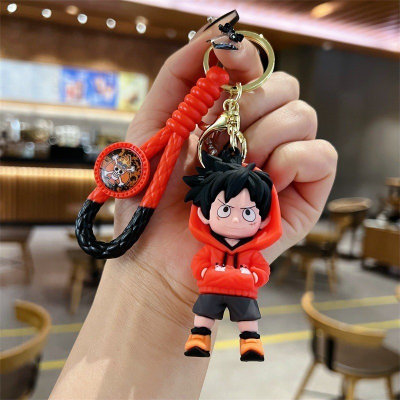 Picture of One Piece Luffy Keychain Keyring | Amazing Anime Character Bag Charming Keychain | Cool Large PVC Key Ring Collection