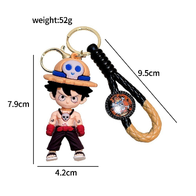Picture of One Piece Luffy Keychain Keyring | Amazing Anime Character Bag Charming Keychain | Cool Large PVC Key Ring Collection