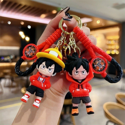 Picture of One Piece Luffy Keychain Keyring | Amazing Anime Character Bag Charming Keychain | Cool Large PVC Key Ring Collection