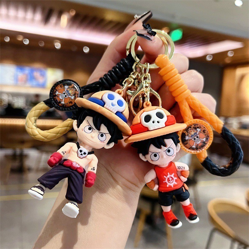 Picture of One Piece Luffy Keychain Keyring | Amazing Anime Character Bag Charming Keychain | Cool Large PVC Key Ring Collection