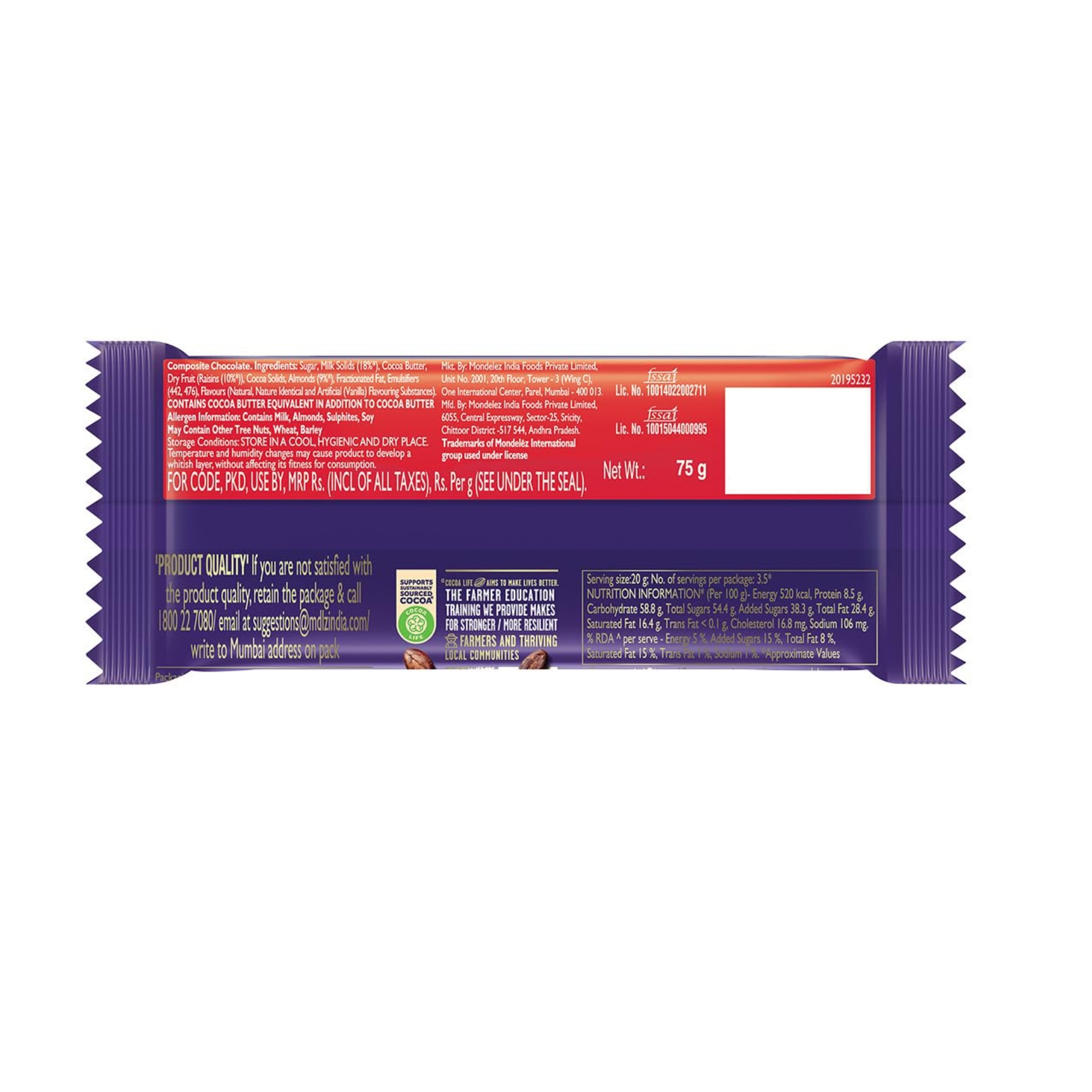 Cadbury Dairy Milk Fruit and Nut Chocolate Bar 75gm IDConline shop bangladeshothoba.com Cadbury Dairy Milk Fruit and Nut Chocolate Bar 75gm IDConline shop bangladeshothoba.com
