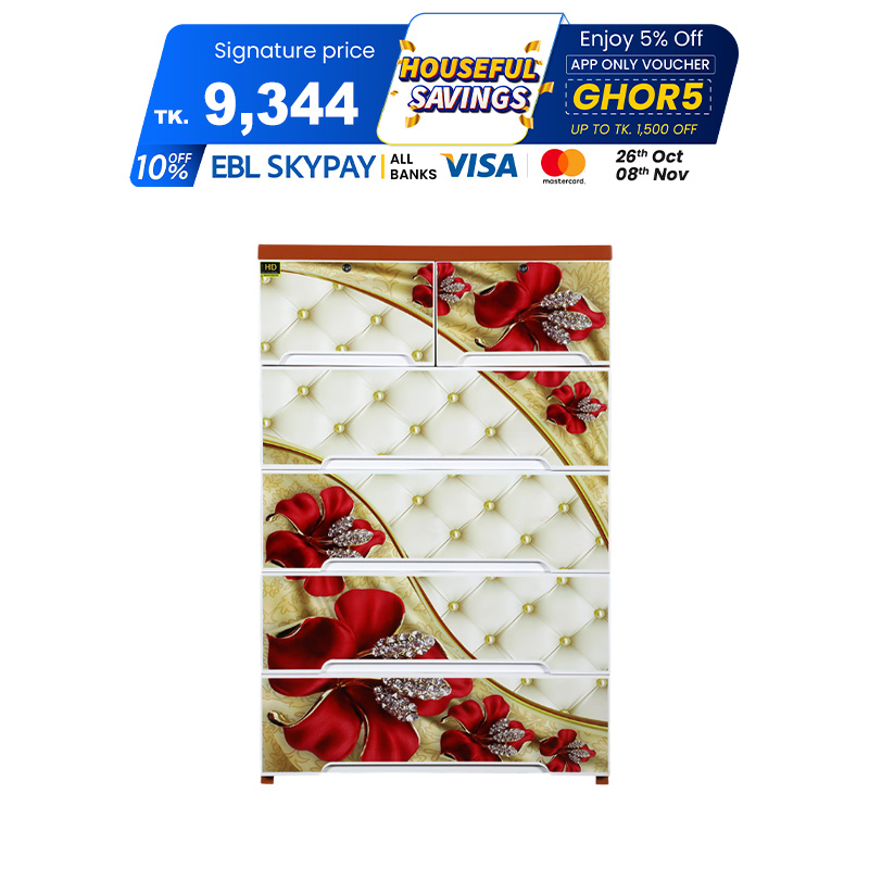 Picture of Wardrobe HD Print Double 5D Golden Rose TEL 