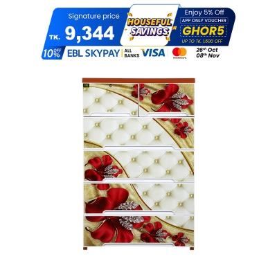 Picture of Wardrobe HD Print Double 5D Golden Rose TEL 