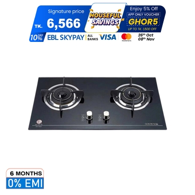 Picture of RFL Double Built In Glass Hob Orchid (Line Gas)