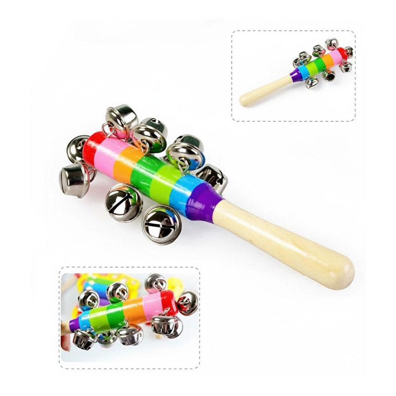Picture of Colourful wooden jingle bell jhunjhuna toy for babies