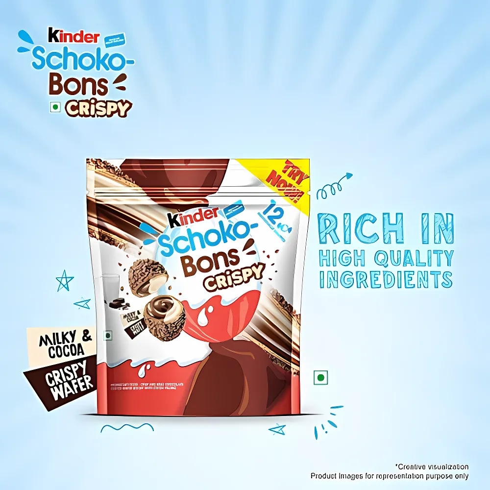 Kinder Schoko-Bons Crispy 12pcs Milk And Cocoa Flavor 67.2gm IDConline shop bangladeshothoba.com Kinder Schoko-Bons Crispy 12pcs Milk And Cocoa Flavor 67.2gm IDConline shop bangladeshothoba.com