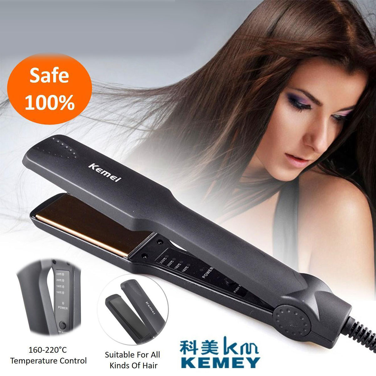 Picture of Kemei KM-329 Hair Straightener Black Picture of Kemei KM-329 Hair Straightener Black