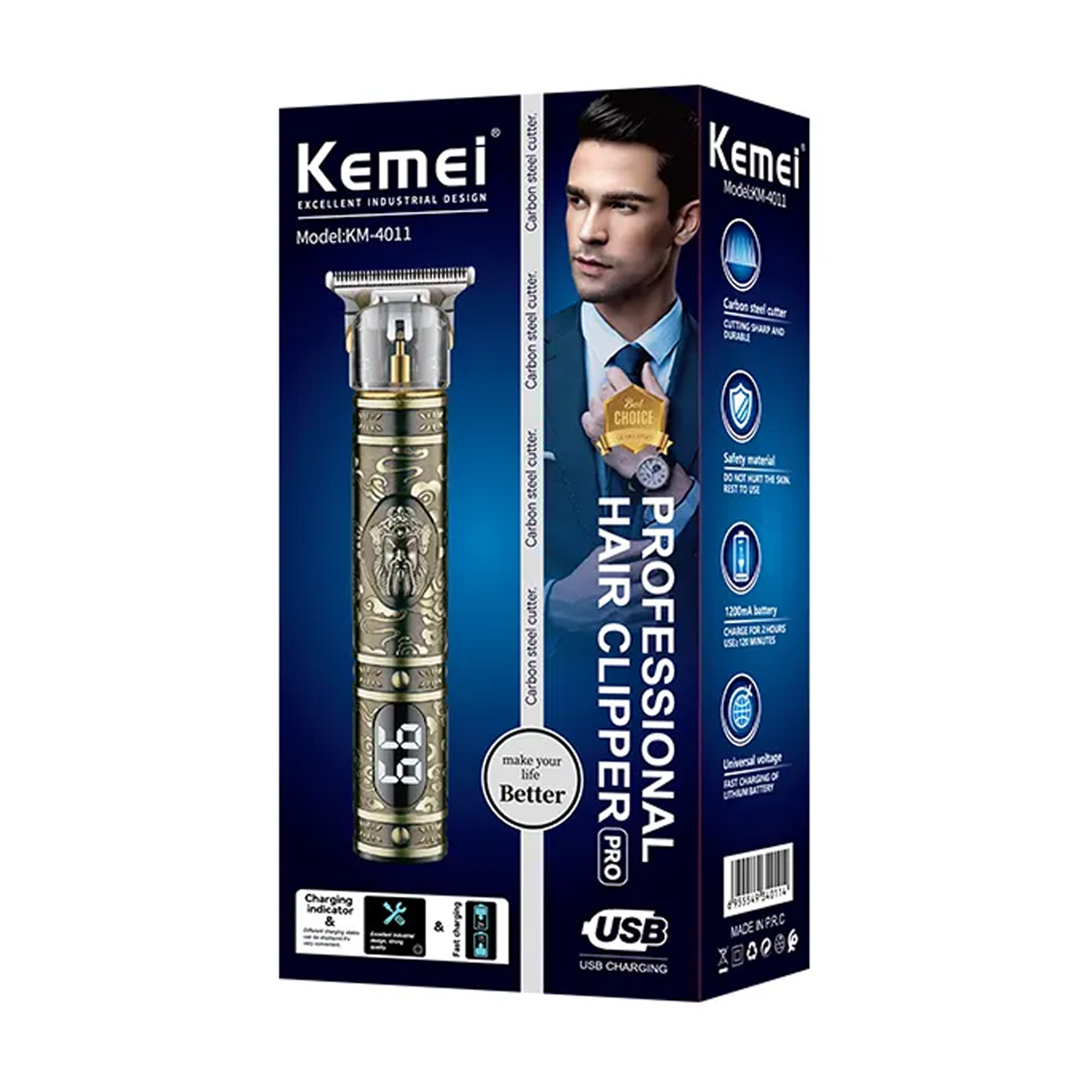 Picture of Kemei KM-4011 Rechargeable Hair Clipper and Beard Trimmer for Men Picture of Kemei KM-4011 Rechargeable Hair Clipper and Beard Trimmer for Men